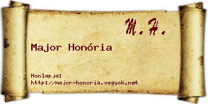 Major Honória névjegykártya